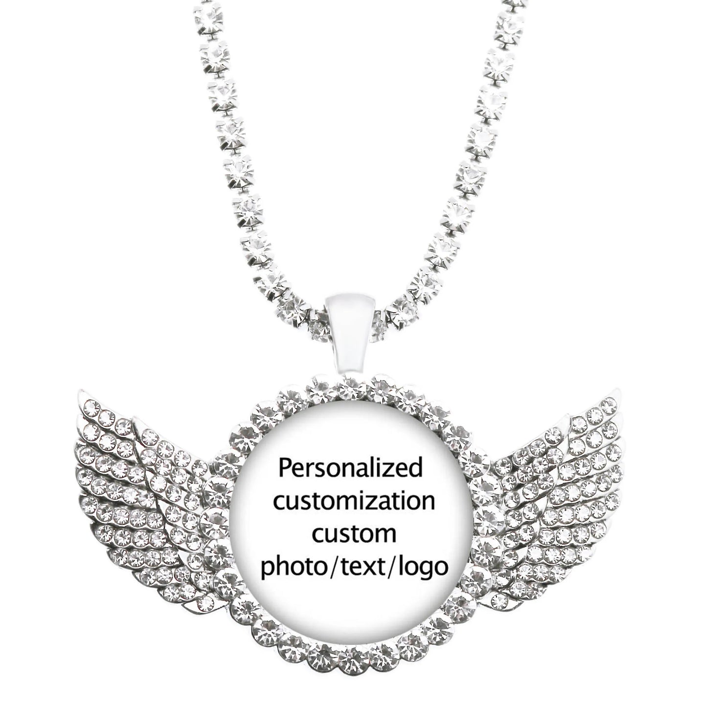 Custom Necklace Photo Text Logo Pictures Glass Cabochon Pendant Necklace Baby Mom Dad Family Anniversary Personalized Gift