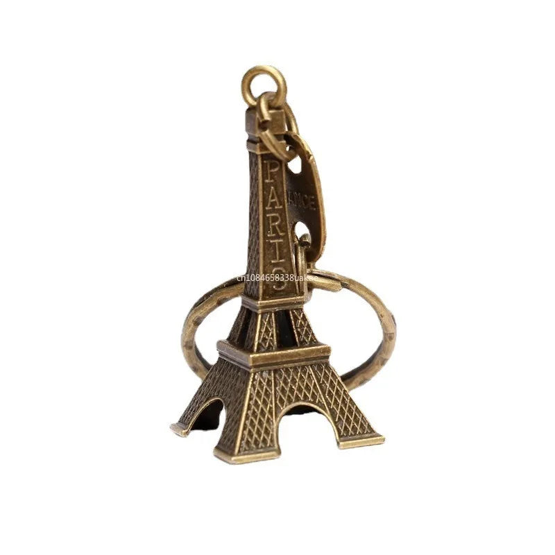 1Pcs 3D Eiffel Tower Keyring Retro Adornment French Souvenirs Keychains Metal Split Key Ring French Souvenir Paris Keychains 키링