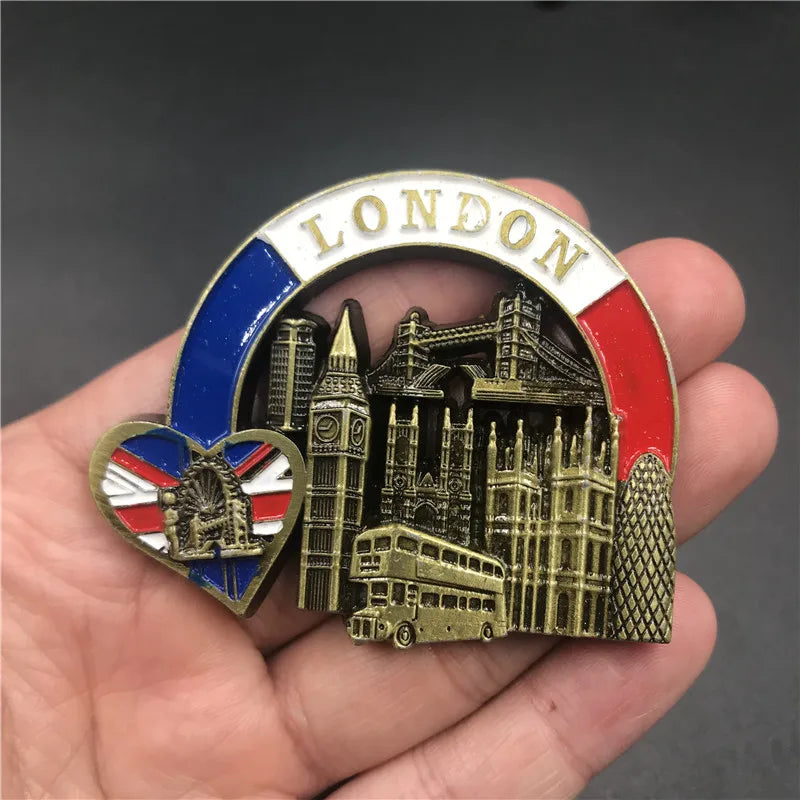 UK Italy Rome France Paris American Qatar Metal Fridge Magnet Magnetic Refrigerator Decoration Sticker Leaning Tower Of Pisa Sou