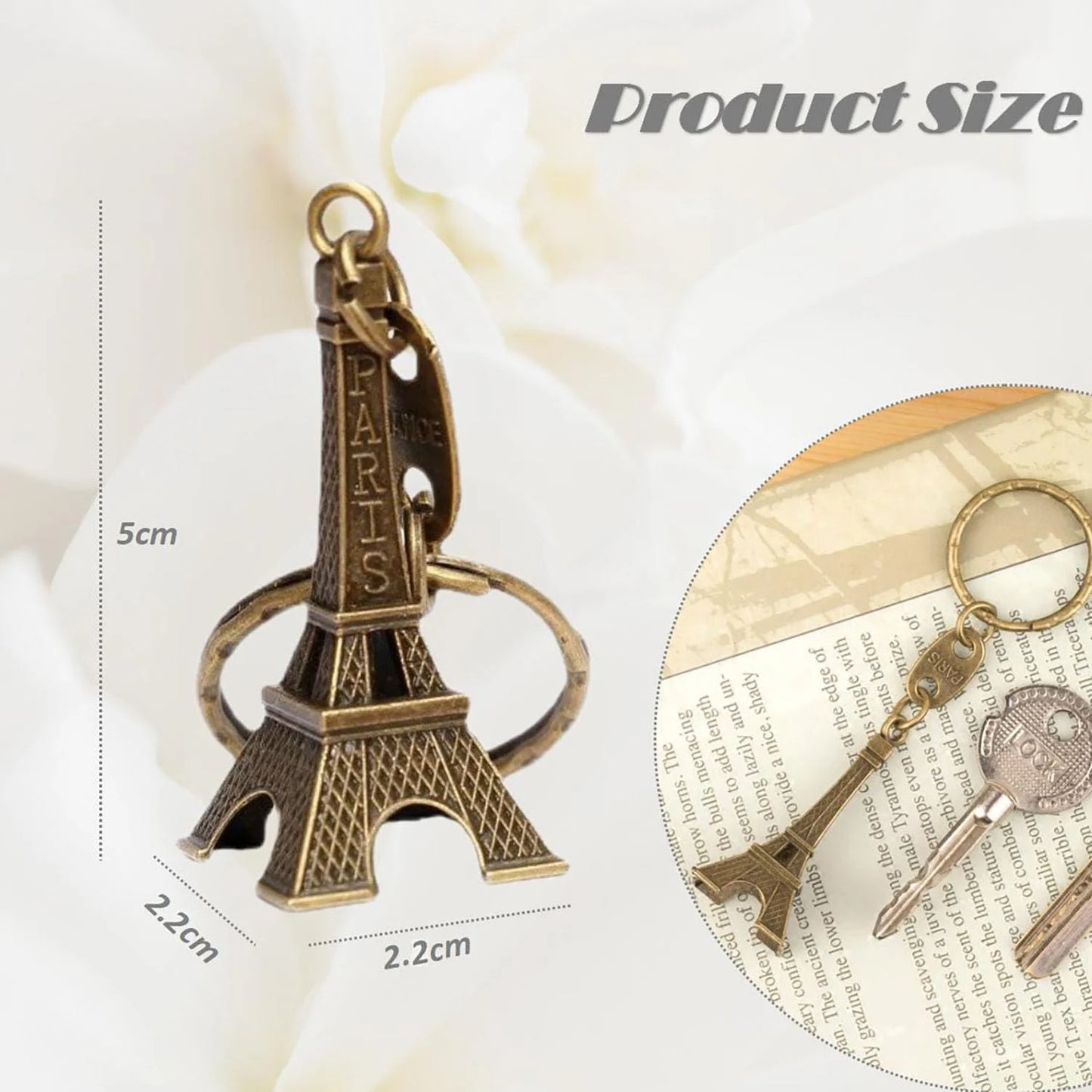 12Pcs Eiffel Tower Keychain For Keys Souvenirs Paris Tour Eiffel Keychain Key Chain Key Ring Decoration Key Holder