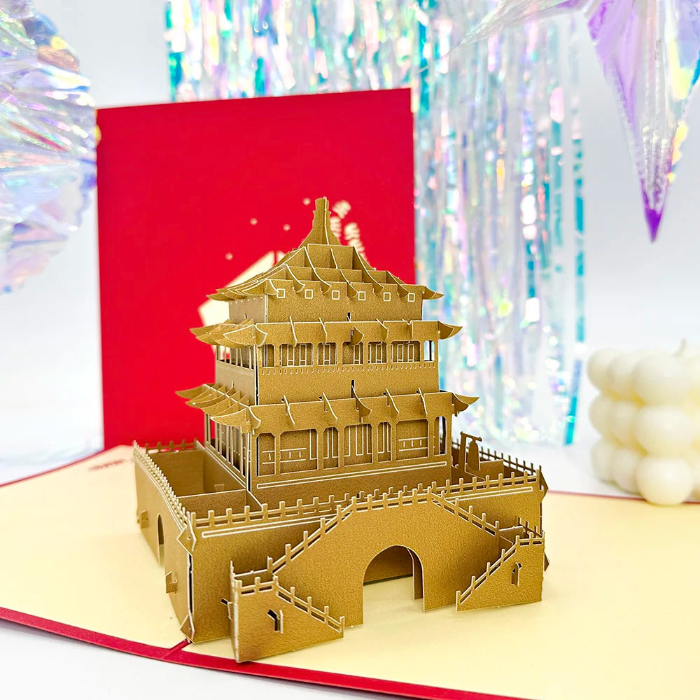 3D Pop Up Birthday Cards Laser Cut Invitations Cards World Architecture Business Card Boy Gifts Greeting Card Tourist Postcard