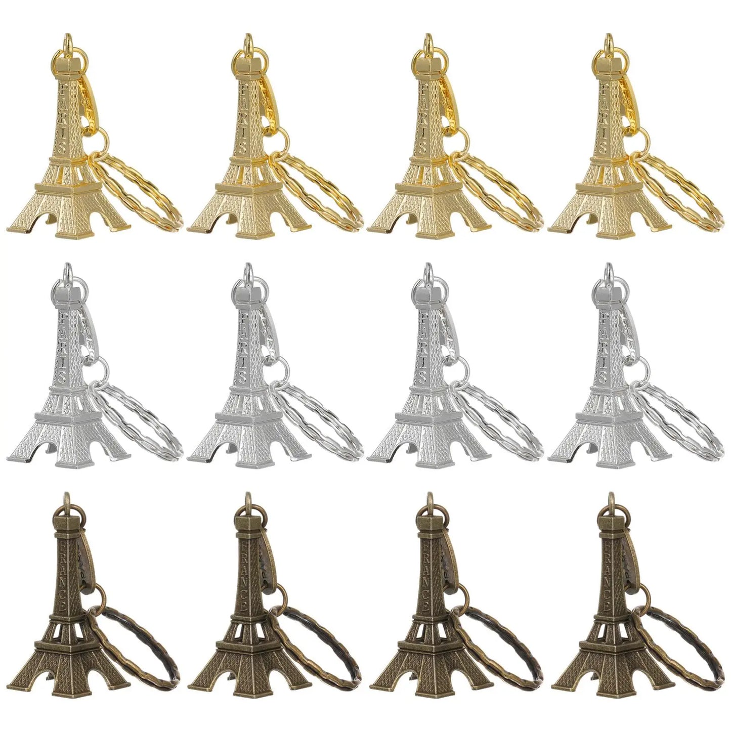 12Pcs Eiffel Tower Keychain For Keys Souvenirs Paris Tour Eiffel Keychain Key Chain Key Ring Decoration Key Holder