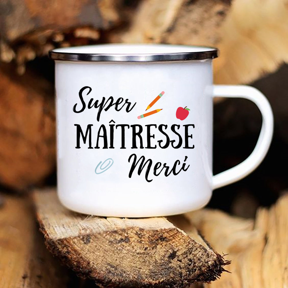 Thank You Mistress Enamelled Mug Gift Idea for Coffee Lover Original Teacher Gifts End of School Year Gift Asurprise for Teacher
