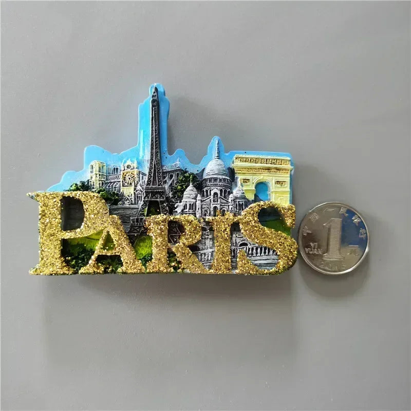 Paris France Tourist Souvenir Fridge Magnets Eiffel Tower French Magnetic Stickers Annecy Decoration on The Fridge Travel Gifts