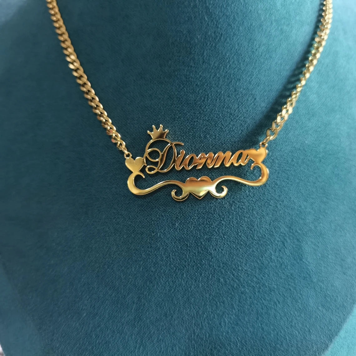 Custom Cuban Chain Butterfly Name Necklace Women Girl Jewelry Personalized Stainless Steel Gold Color Heart Ribbon Name Necklace