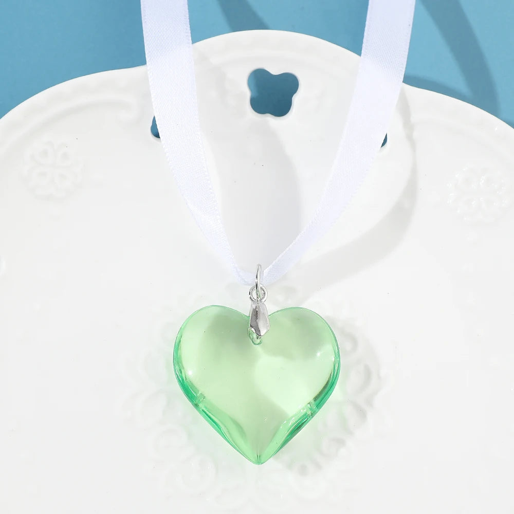 Elegant Love Heart Pendant Necklace for Women Y2K Jewelry Collares Wed Bridal Knotted Bowknot Adjustable Boho Neck Chains