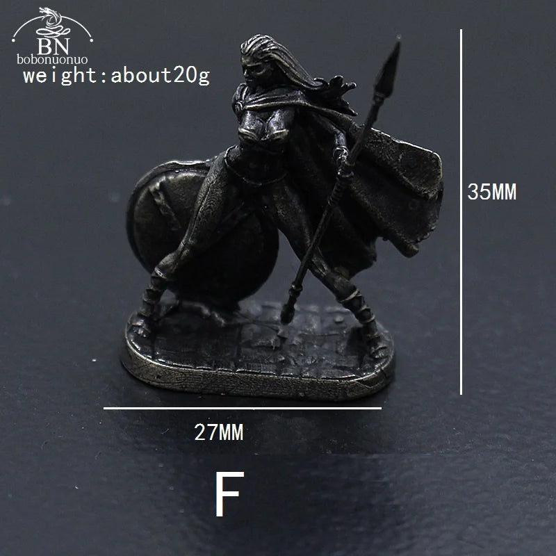 1pcs Ancient Spartan Rome Soliders Figurines Miniatures Vintage Metal Soldiers Model Statue Desktop Ornament Gift