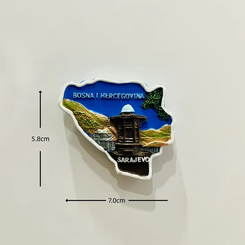 Bosnia and Herzegovina 3D Fridge Magnets Souvenir Resin Refrigerator Magnets Sticker Collection Handicraft Gift Home Decoration