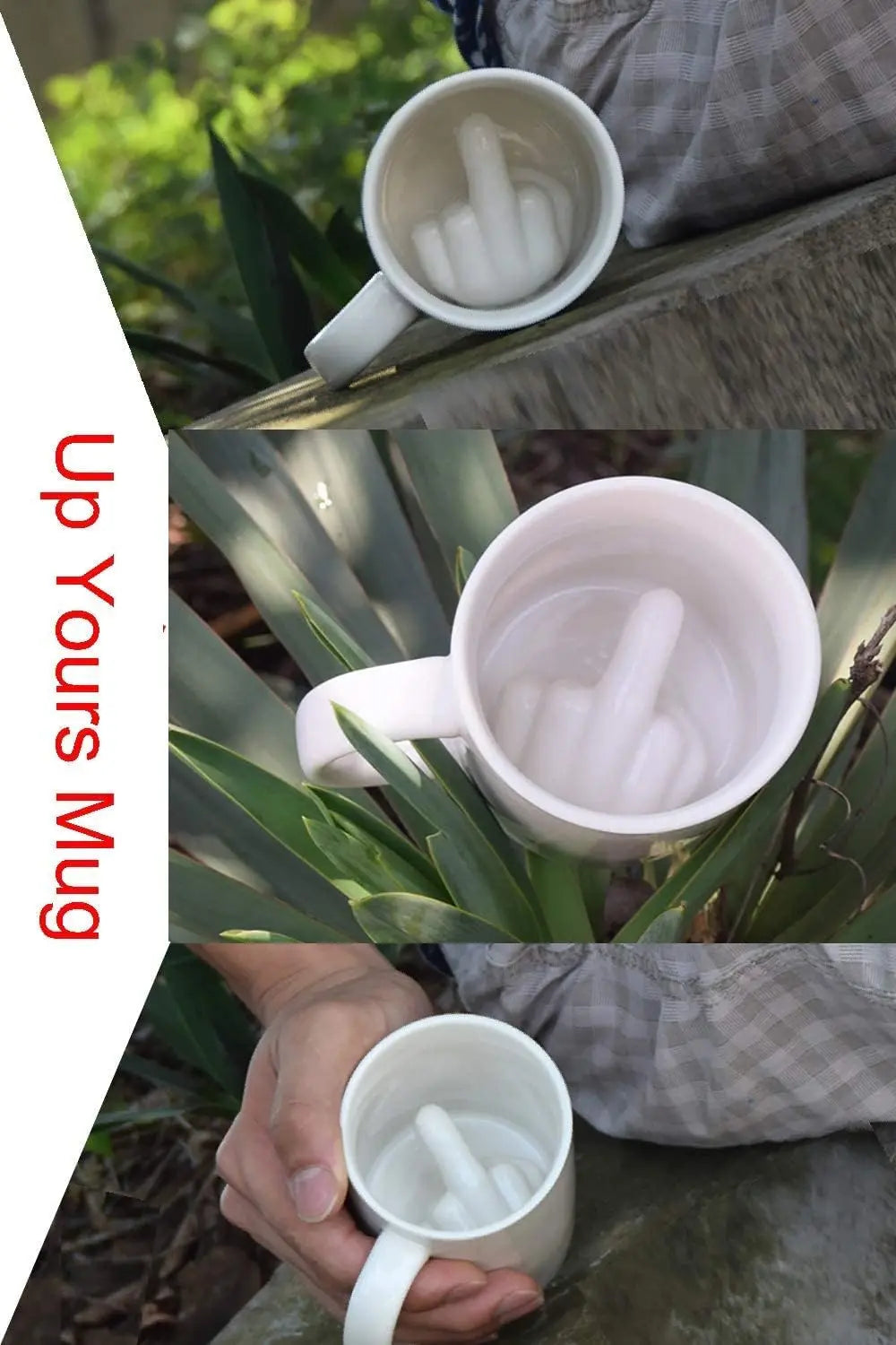 Middle Finger Cup Ceramic Mug Personalized Middle White Funny Coffee Milk Water Tea Cup with Handle for Party April Fool's Day