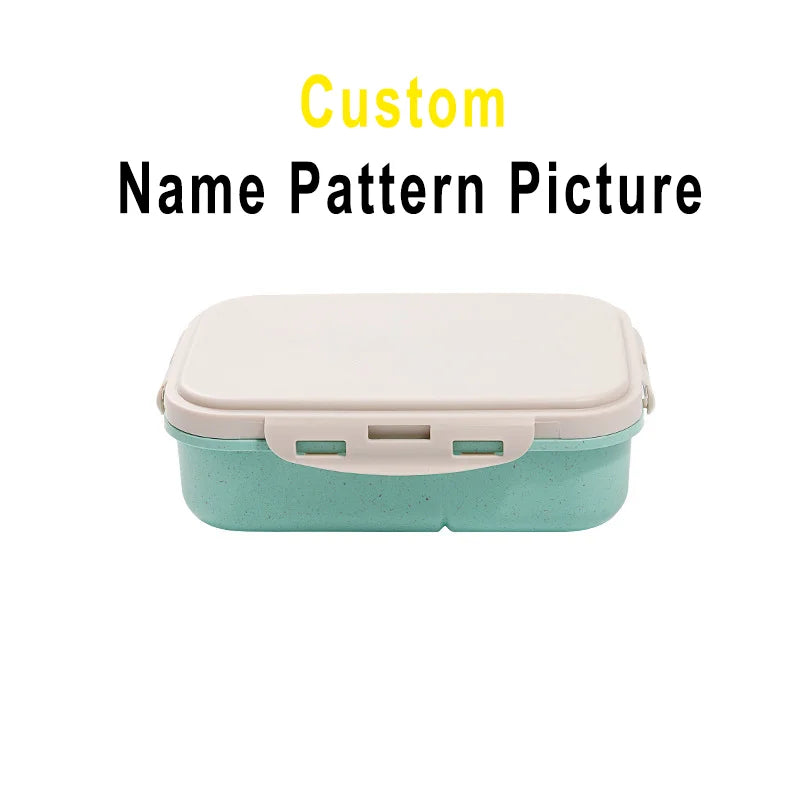 Personalised lunch box for Kids Student Remarks Name LOGO Picture Photo PP Eco-friendly Material With Spoon Fork