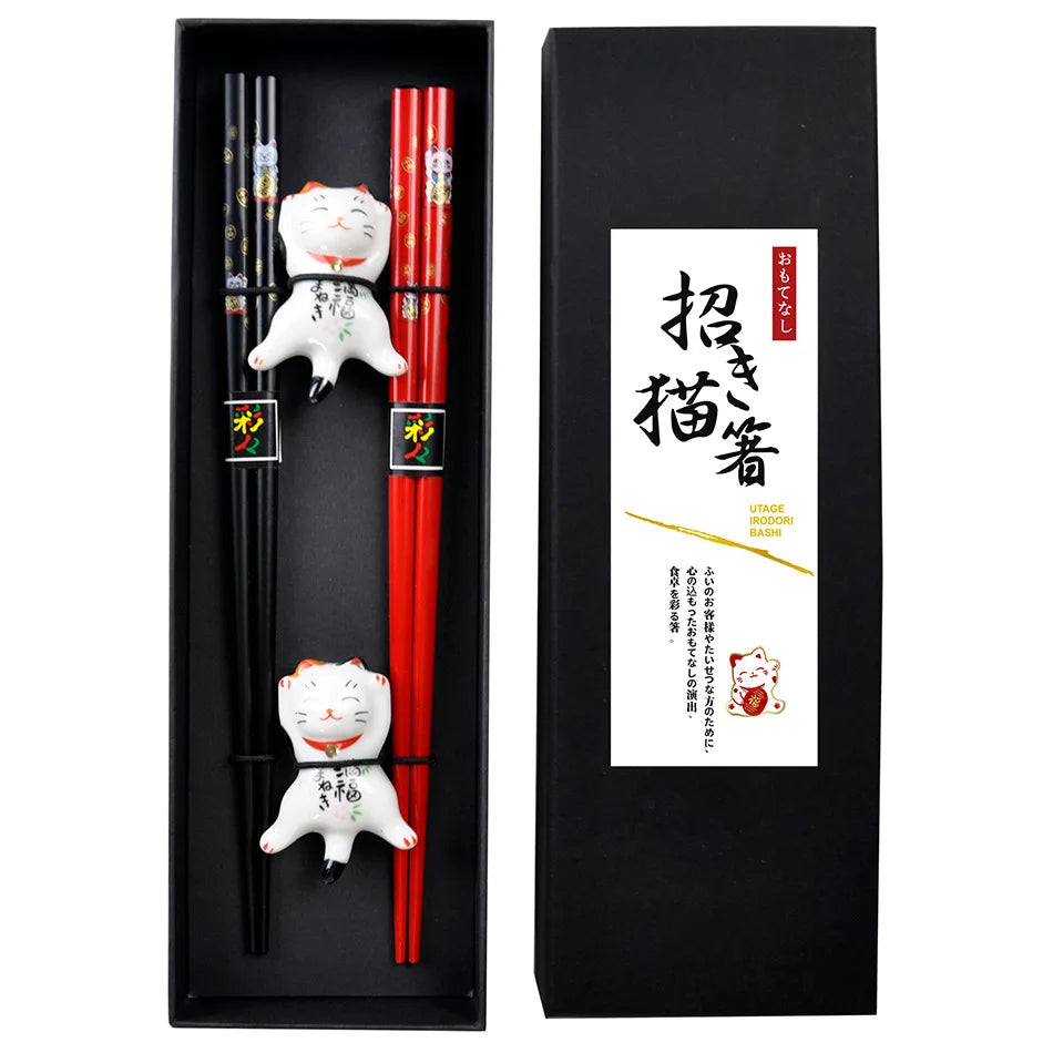Chinese Panda Chopsticks Japanese Korean Sushi Solid Wood Chopsticks Wedding Gift Chop Sticks Hashi Two Pairs Chopsticks Set