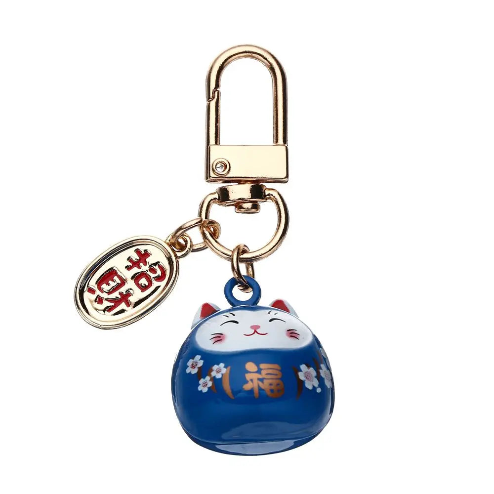 Japanese Cute Lucky Cat Keychains Cartoon Lucky Cat Key Chains Car Bag Charm Ornaments Pendant Keyring Couple Gift