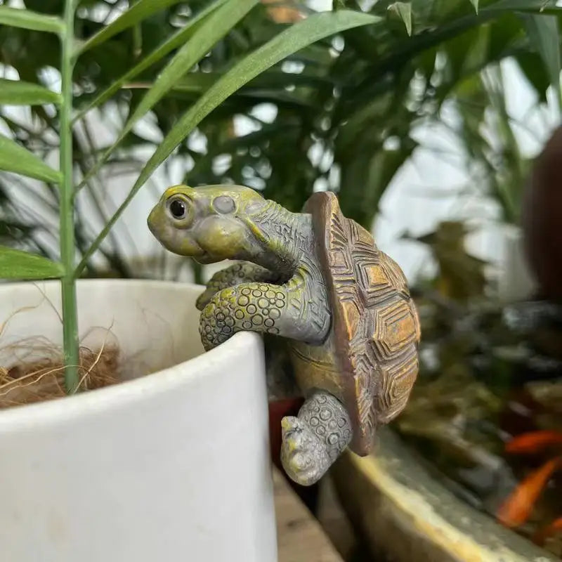 Creative Craft Aquarium Turtle Statue Cute Simulation Turtle Hanging Resin Figurine Animal Sculpture Ornament Home Garden Decor
