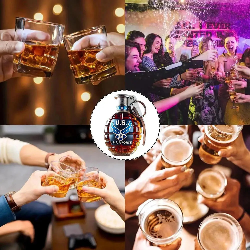 Unique Military Grenade Whiskey Bottle – Cool Gift for Men, Bar & Office Decor