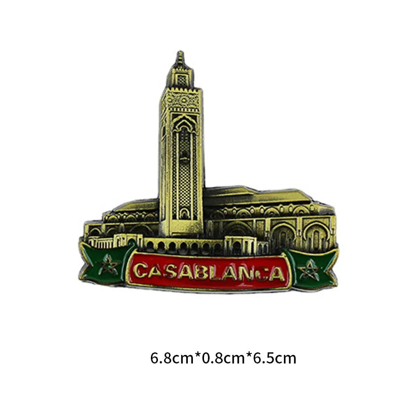 Morocco Tourist Souvenirs Fridge Magnet Casablanca Metal Refrigerator Magnets Home Decor Accessories Souvenir Collection Gifts