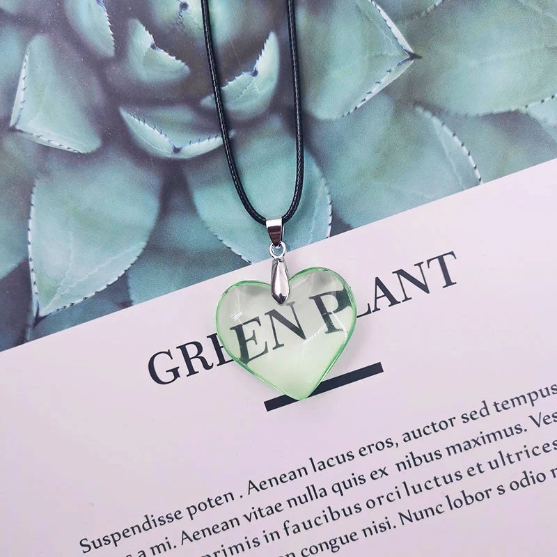 Y2k Love Heart Necklace for Women Fashion Hip Hop Red Hearts Pink Pendants Necklaces Rope Chain Girls Rave Gift Gothic Jewelry