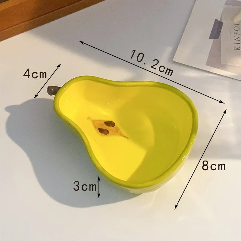 Creative Fruit Shaped Ceramic Dish Household Snacks Dishes Sauces Seasonings Plate Mini Saucer Tableware Dinner Kitchen Supplies