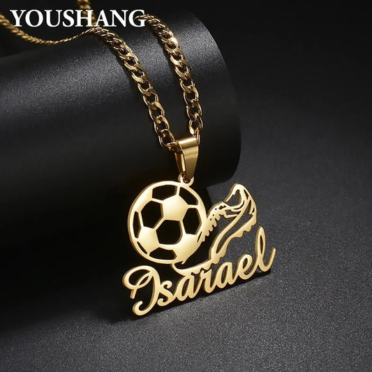 YOUSHANG Customized Football Name Necklace