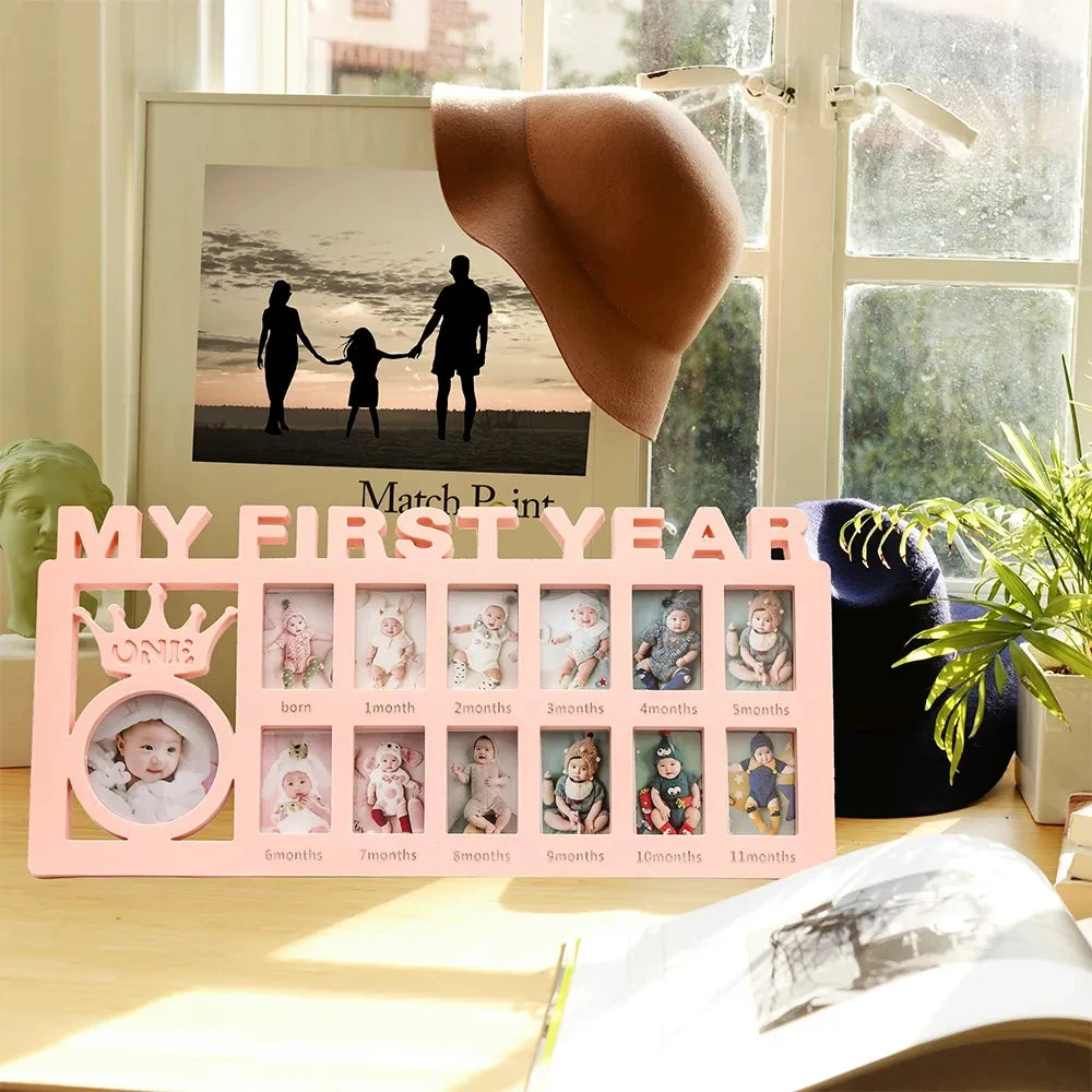 Baby Keepsake Frame 0-12 Months Pictures My First Year Photo Frame Newborn Memory Gifts