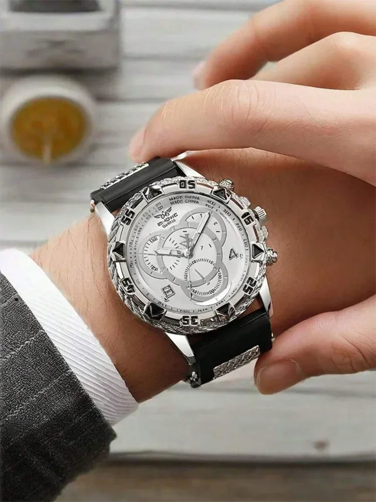 Men's Business Stainless Steel Quartz Watch – Stylish Gift for Boyfriend