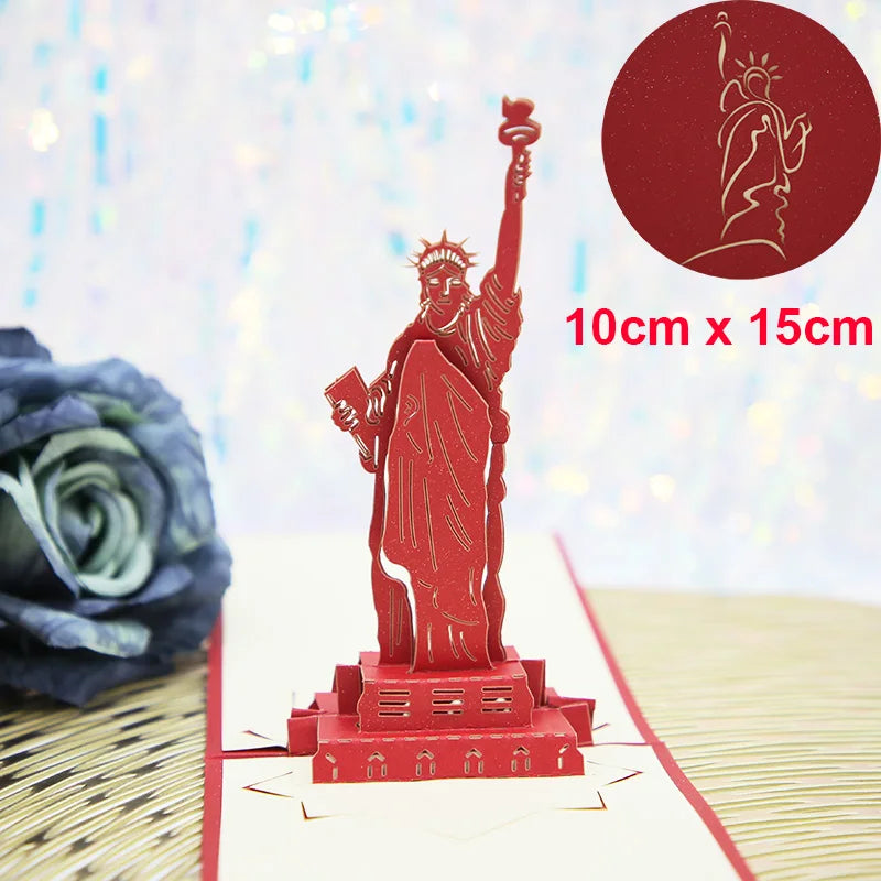 3D Pop Up Birthday Cards Laser Cut Invitations Cards World Architecture Business Card Boy Gifts Greeting Card Tourist Postcard