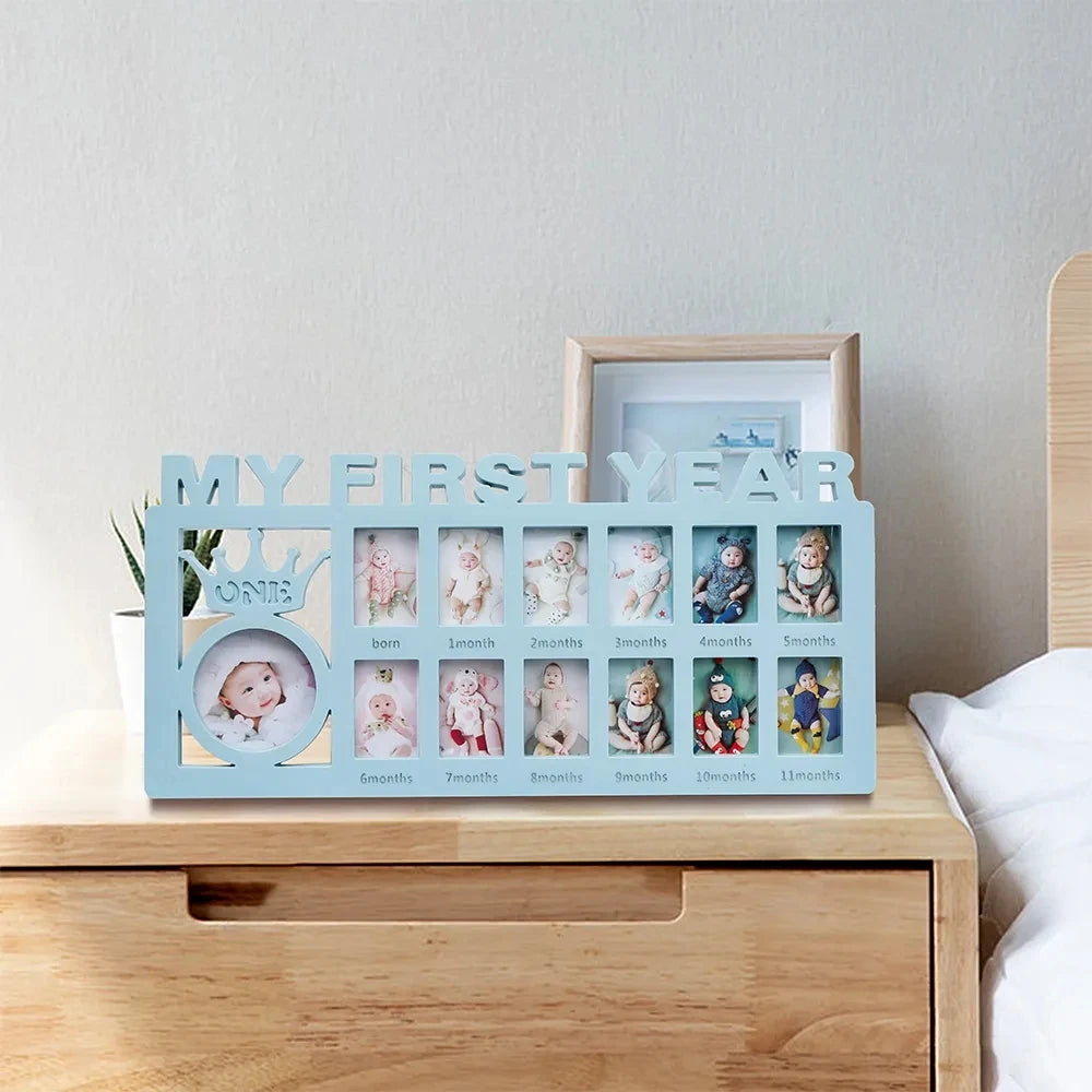 Baby Keepsake Frame 0-12 Months Pictures My First Year Photo Frame Newborn Memory Gifts