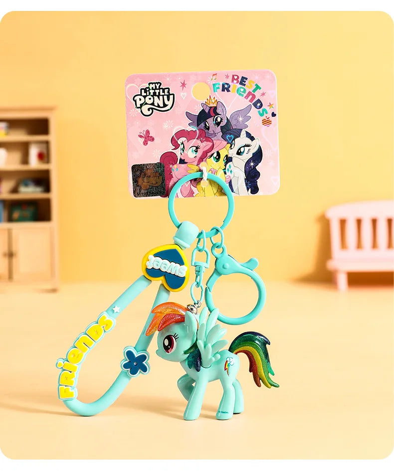 My Little Ponys Keychain New Anime Unicorn Car Key Ring Kids School Bag Pendant Fashion Decoration Classic Toys Birthday Gift