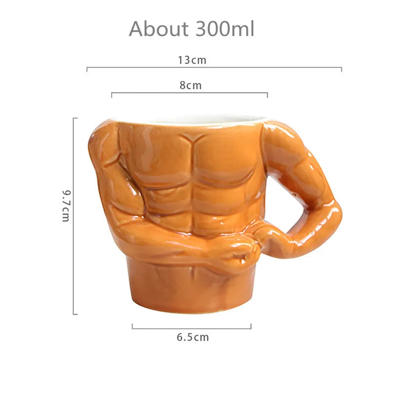 Creative Ceramic Pectorales Mugs Home Breakfast Milk Coffee Mug Water Cups Boys Gym Trainer UP YOU Funny Gift Mugs Holiday Gift