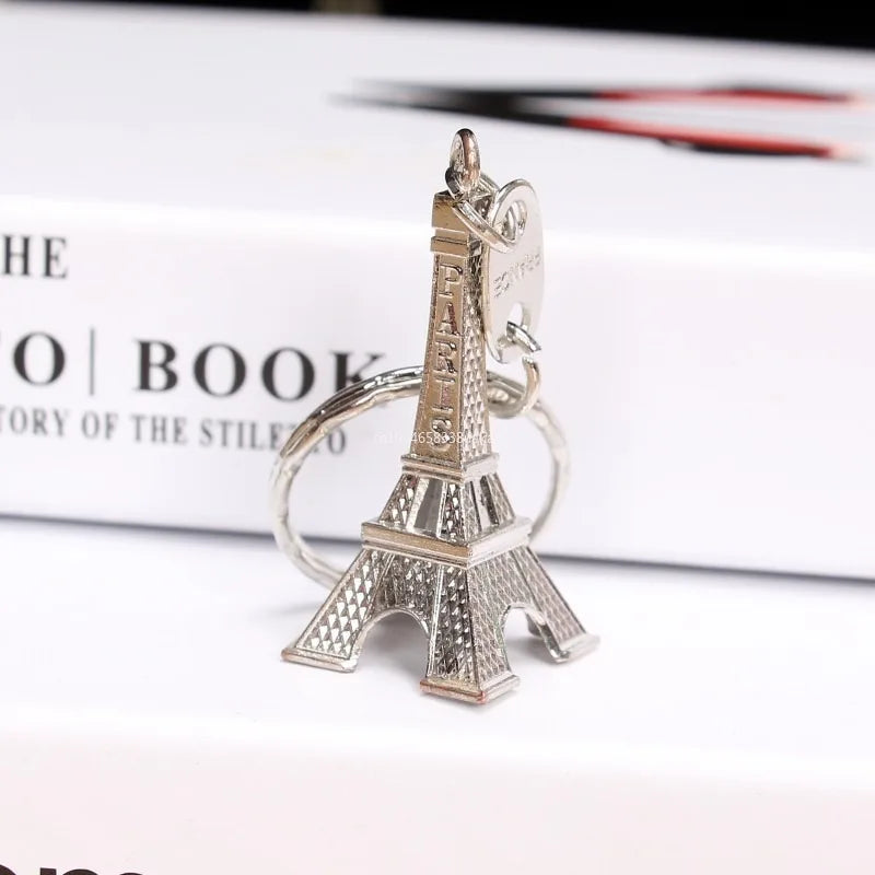 1Pcs 3D Eiffel Tower Keyring Retro Adornment French Souvenirs Keychains Metal Split Key Ring French Souvenir Paris Keychains 키링