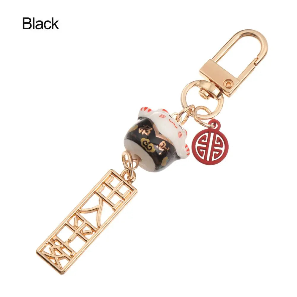 Cute Japanese Lucky Cat Keychain Cartoon Fortune Cat Keychain Car Bag Pendant Mobile Accessories Couple Gift