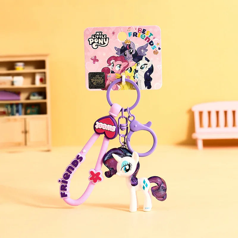 My Little Ponys Keychain New Anime Unicorn Car Key Ring Kids School Bag Pendant Fashion Decoration Classic Toys Birthday Gift