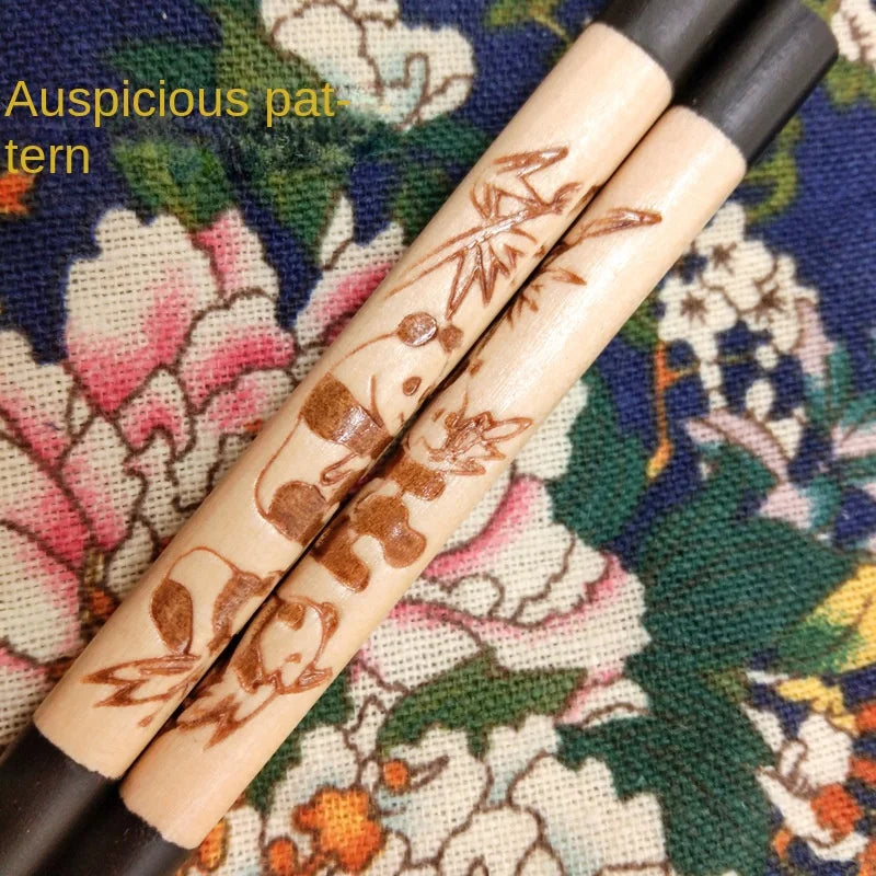 Chinese Panda Chopsticks Japanese Korean Sushi Solid Wood Chopsticks Wedding Gift Chop Sticks Hashi Two Pairs Chopsticks Set
