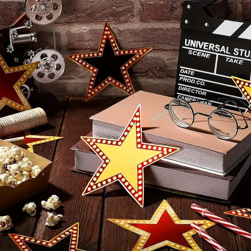 18Pc Hollywood Cinema Festival Theme Postcard Greeting Card Star Gift Invitations Card for Movie Night Birthday Party Decoration