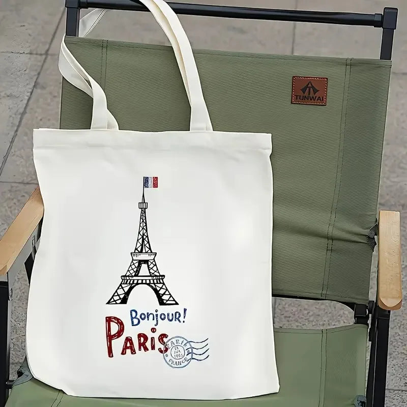 Paris Travel Tote Bag for Women Shoulder Bag with Eiffel Tower Bag Travel Bag Parisian Themed Design Sturdy Construction