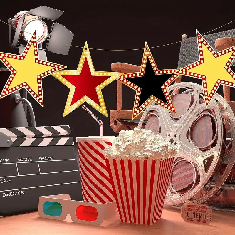 18Pc Hollywood Cinema Festival Theme Postcard Greeting Card Star Gift Invitations Card for Movie Night Birthday Party Decoration