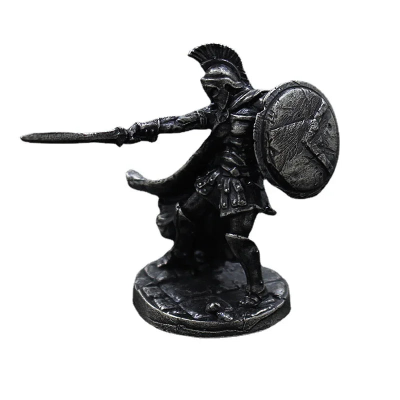 1Pcs Ancient Spartan Rome Soliders Figurines Miniatures Vintage Metal Soldiers Model Statue Desktop Ornament Gift