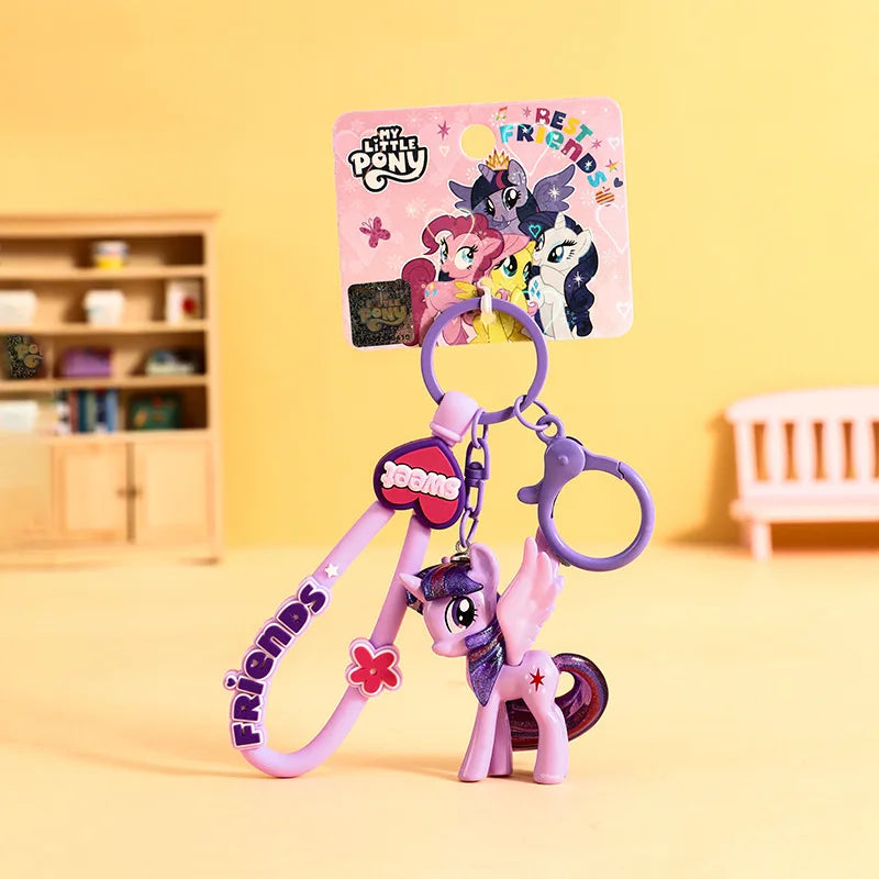 My Little Ponys Keychain New Anime Unicorn Car Key Ring Kids School Bag Pendant Fashion Decoration Classic Toys Birthday Gift