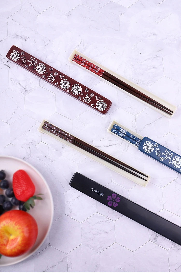Japanese Chopsticks Natural Ironwood Handmade Value Gift Sushi Chinese Food Reusable Portable Travel Tableware with Box Set