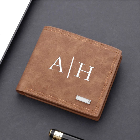 Personalized Men's Leather Wallet – Engraved Gift for Husband or Boyfriend