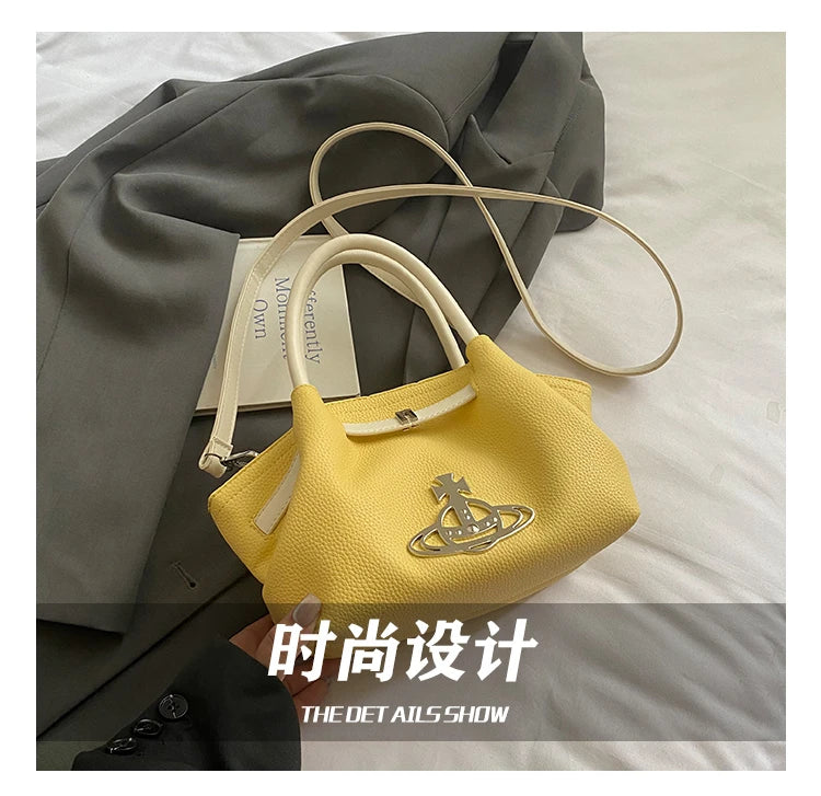 Classic Designer Paris Fashion Tote Messenger Purse Shopper Bag Elegant Leather Solid Color Commuter