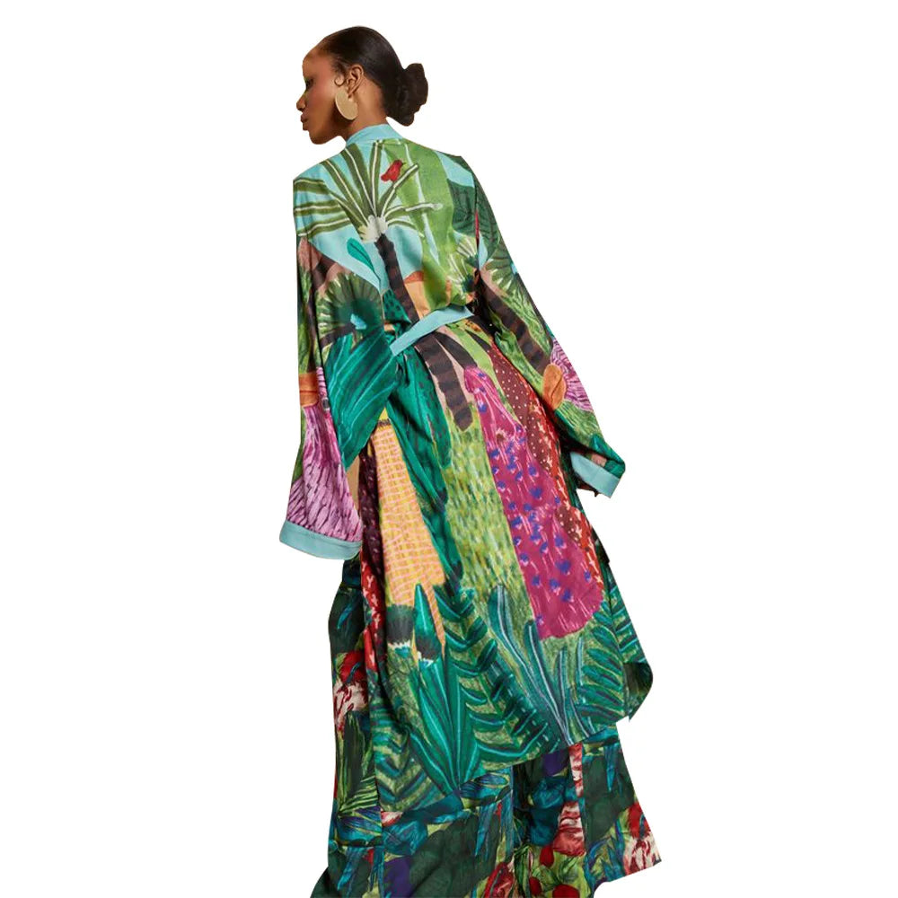 New Style Japanese Traditional Kimono Gown With Obi Popular Print Flower Pajamas Women Silk Large Size Bathrobe Yukata Dress
