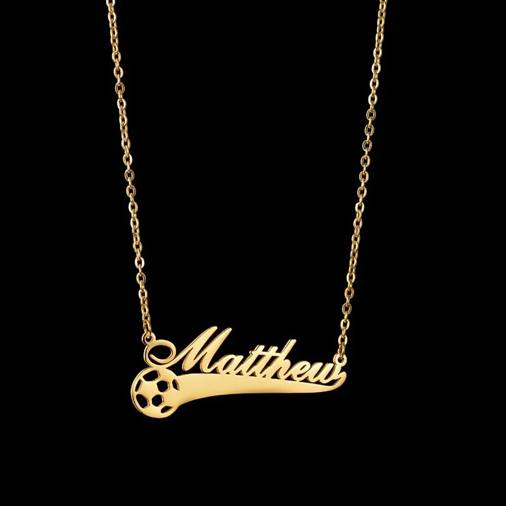 YOUSHANG Customized Football Name Necklace
