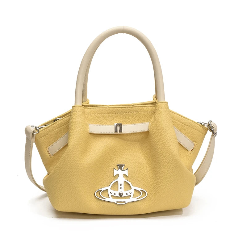 Classic Designer Paris Fashion Tote Messenger Purse Shopper Bag Elegant Leather Solid Color Commuter