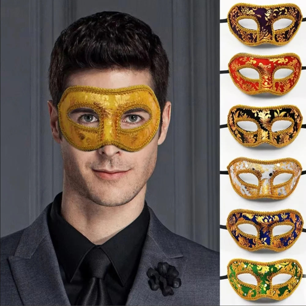 Men Mardi Gras Carnival Mask Venetian Masks Vintage Antique Jazz Masks Masquerade Cosplay Masks Unisex Half Face Party Masks