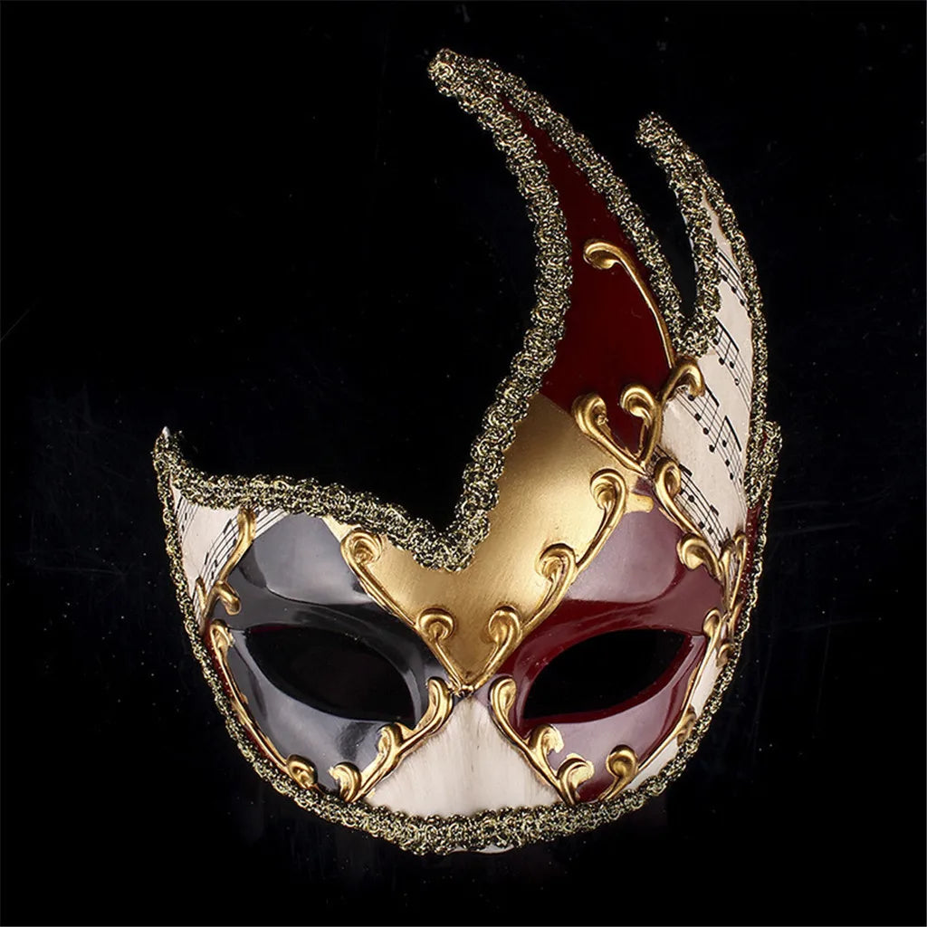 Mardi Gras Mask Men's Masquerade Mask Vintage Venetian Checkered Musical Party Mens Masquerade Mask Vintage Venetian Checkered