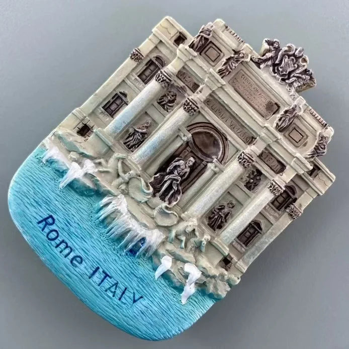 Italian capital Rome landmark Wishing Pool tourism commemorative 3D home decoration magnetic refrigerator sticker gift
