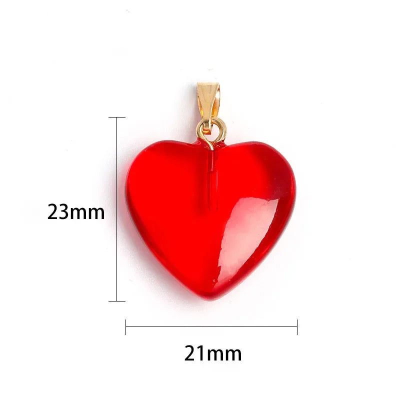 Y2k Love Heart Necklace for Women Fashion Hip Hop Red Hearts Pink Pendants Necklaces Rope Chain Girls Rave Gift Gothic Jewelry