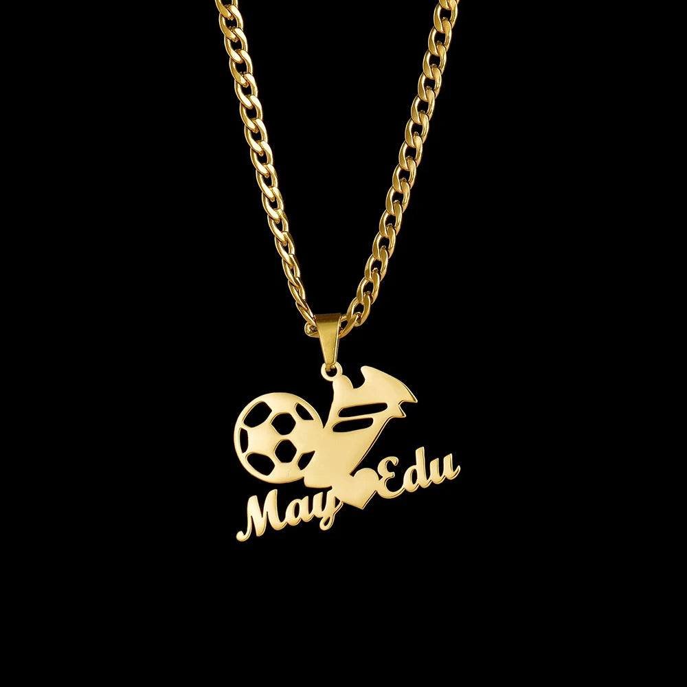 YOUSHANG Customized Football Name Necklace