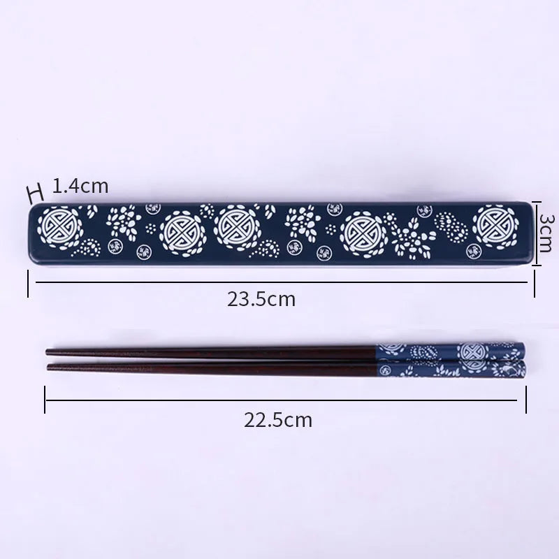 Japanese Chopsticks Natural Ironwood Handmade Value Gift Sushi Chinese Food Reusable Portable Travel Tableware with Box Set