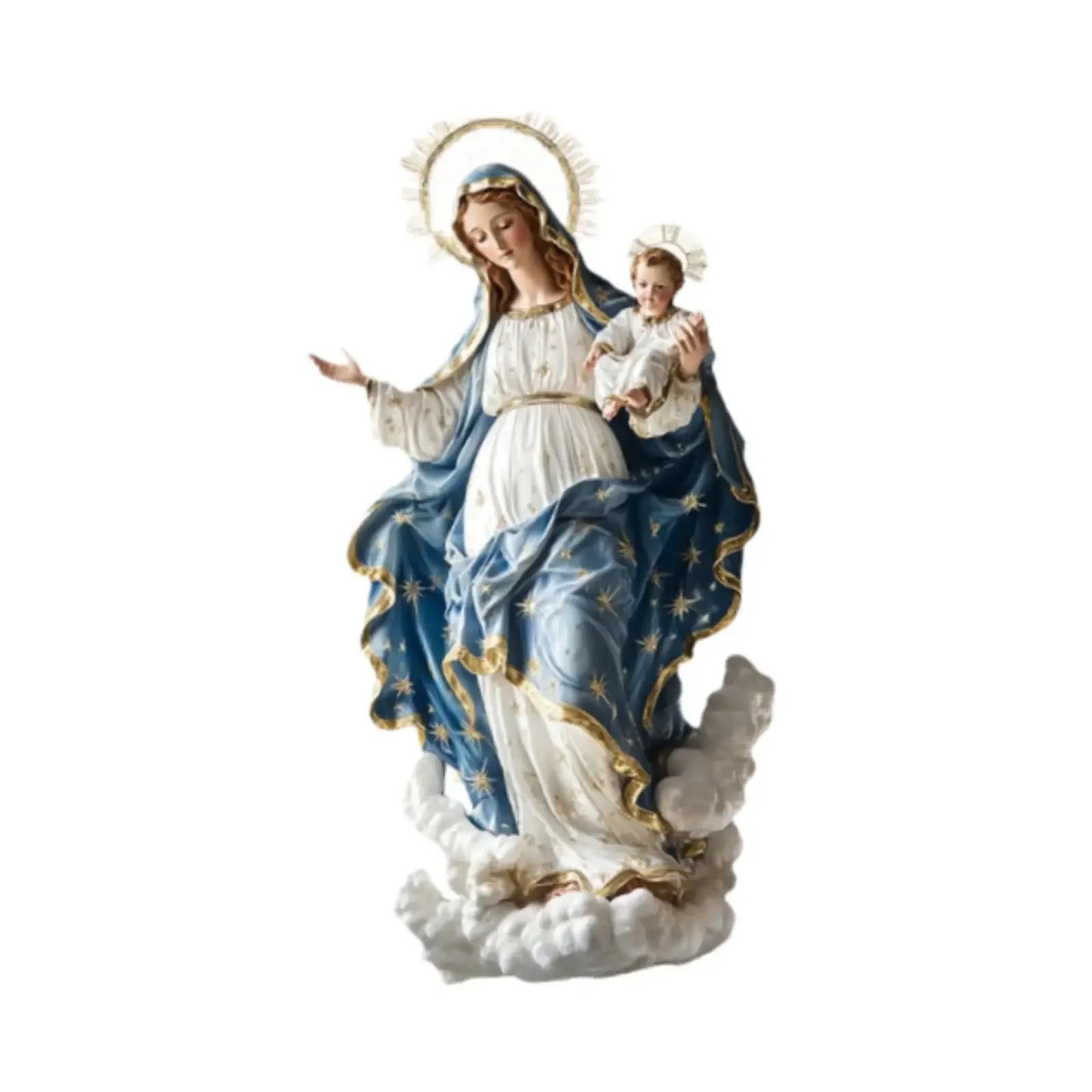 Blessed Mary Figurine Religious Statue for Living Room Centerpiece Festival